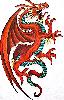 Quadro Dragão Medieval  nas cores Vermelho e Azul
