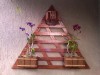 Floreira Vertical Triangular Com Iluminação E 2 Cachepots