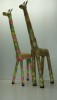 Girafas So Happy ! Em Papietagem e Tecnica de papel Manteiga Queimado e Texturizado