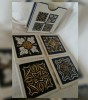 Artesanatos em mdf - Descanso de panelas ou quadrinhos decorativos - kit com 4 peças + caixinha